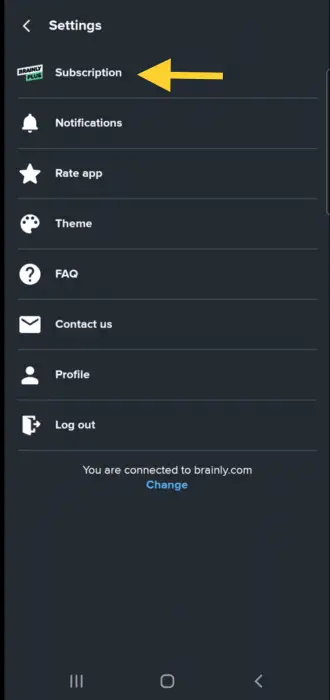 Tap susbscription brainly