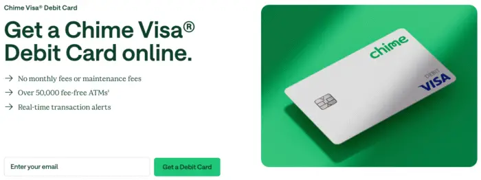 Chime Visa debit card